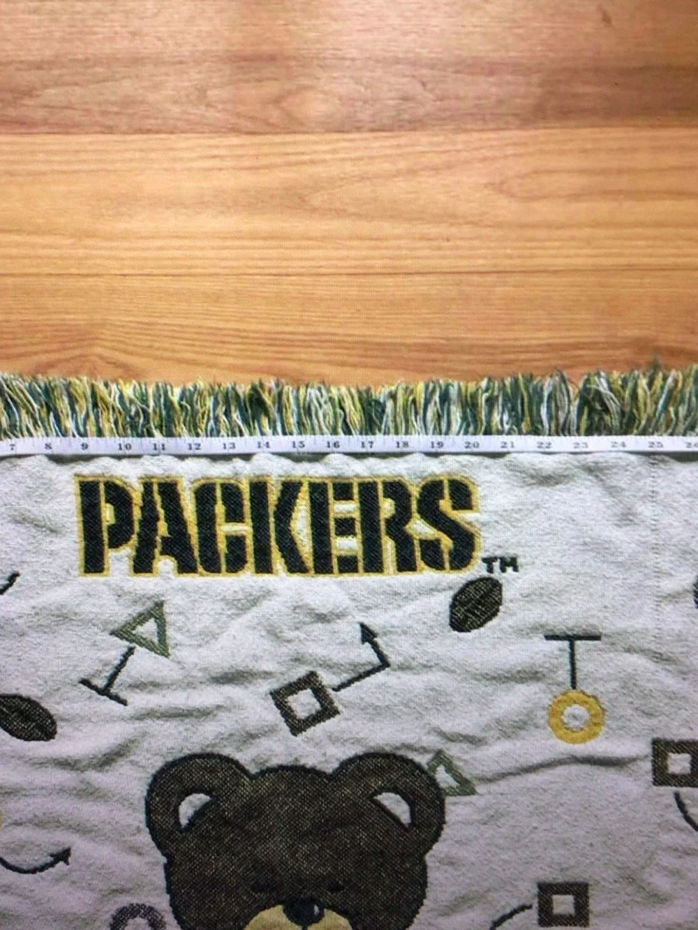Teddy Bear Throw Blanket - White & Green
